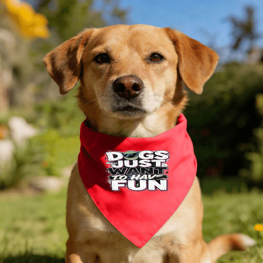 Dog Bandana | Dogs Just Want To Have Fun | Fire Hydrant Red