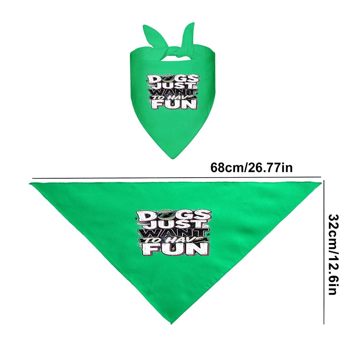 Dog Bandana | Dogs Just Want To Have Fun | Backyard Zoomie Green
