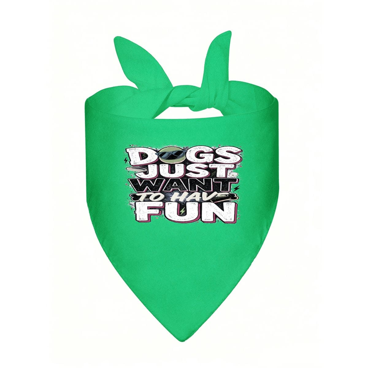 Dog Bandana | Dogs Just Want To Have Fun | Backyard Zoomie Green