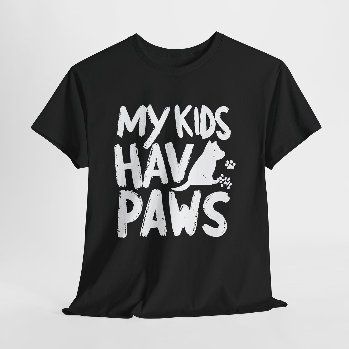 My Kids Have Paws Dog Lover Black T-Shirt – Unisex 100% Cotton Made in USA