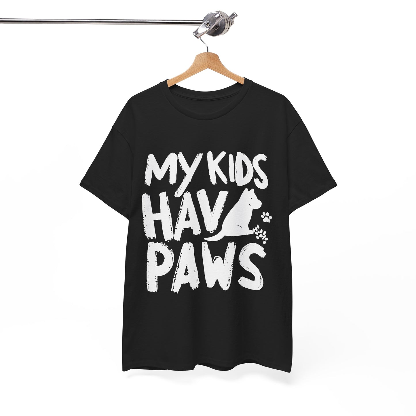 My Kids Have Paws Dog Lover Black T-Shirt – Unisex 100% Cotton Made in USA
