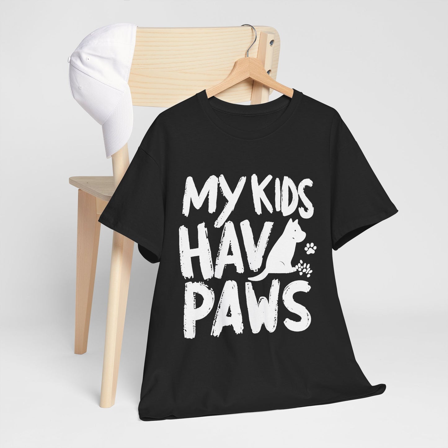 My Kids Have Paws Dog Lover Black T-Shirt – Unisex 100% Cotton Made in USA