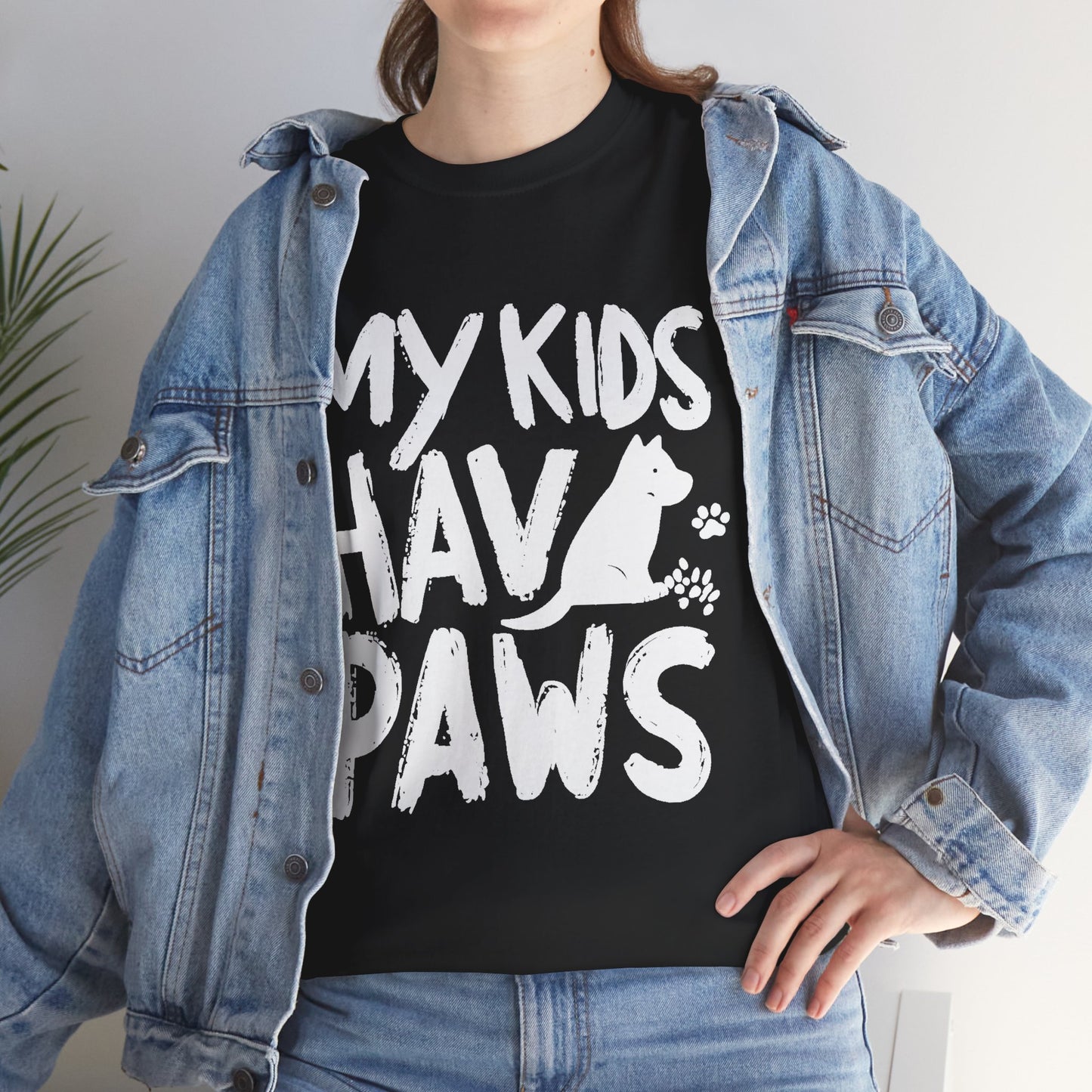 My Kids Have Paws Dog Lover Black T-Shirt – Unisex 100% Cotton Made in USA