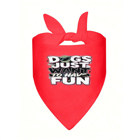 Dog Bandana | Dogs Just Want To Have Fun | Fire Hydrant Red
